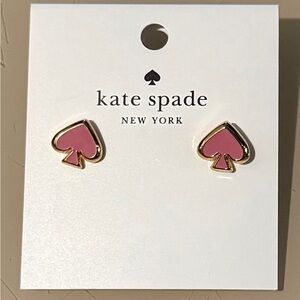 Kate Spade Pink and Gold Spade Earrings